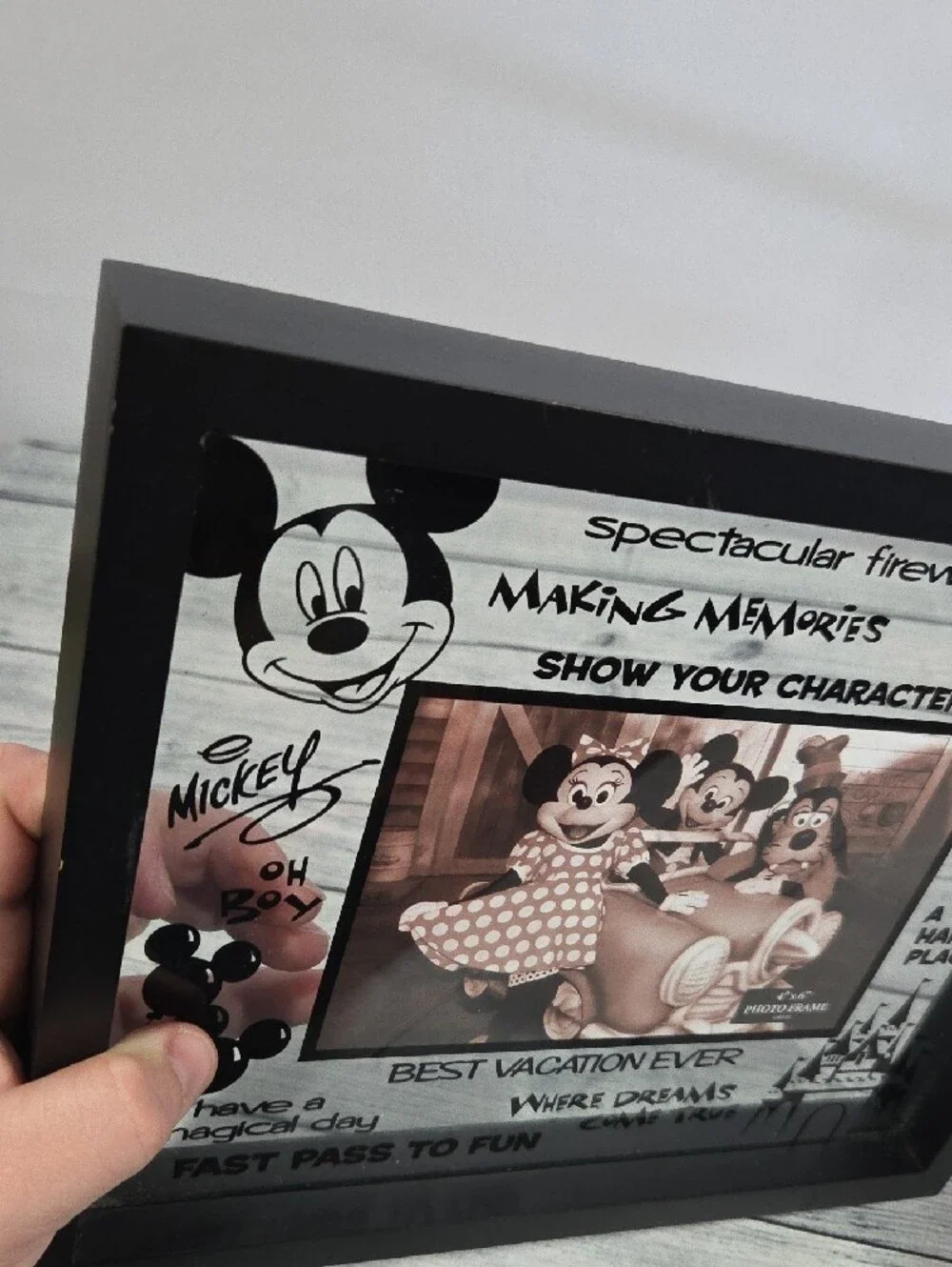 Disney Parks Mickey Mouse Black 4x6 Photo Frame